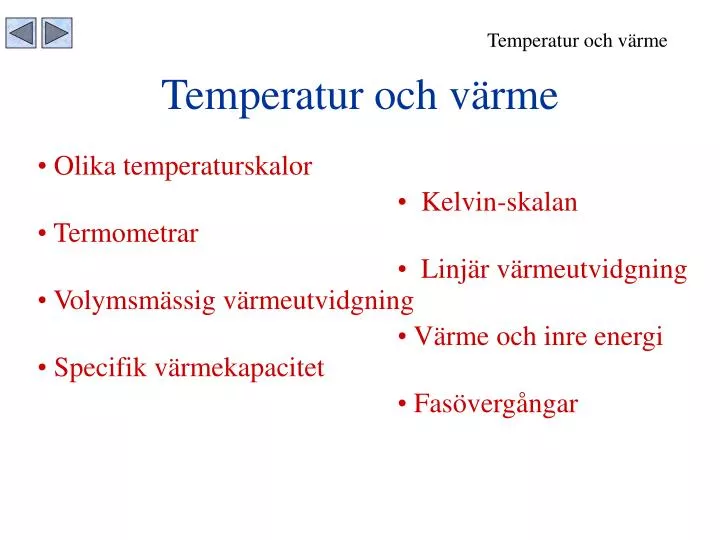 temperatur och v rme