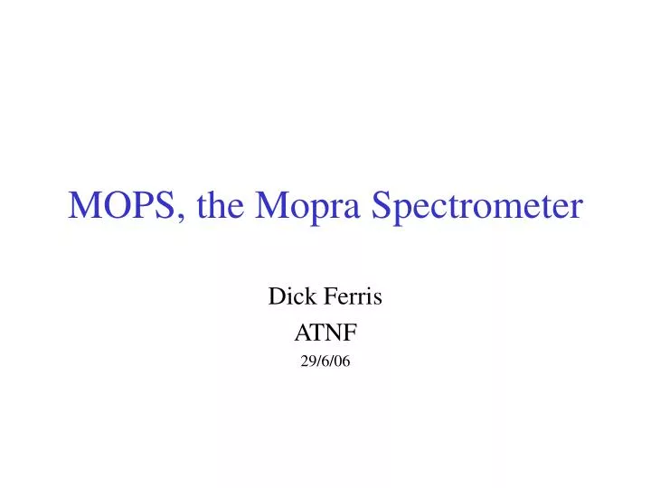mops the mopra spectrometer