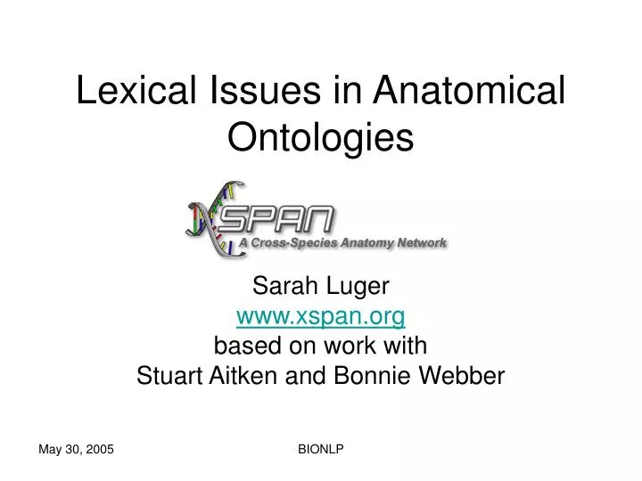 lexical issues in anatomical ontologies