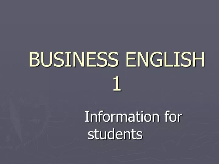 business english 1