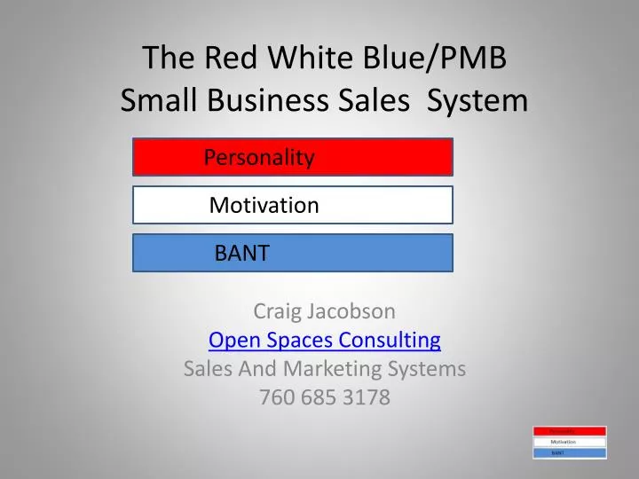 the red white blue pmb small business sales system