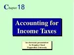 Accounting for Income Taxes - slide 1