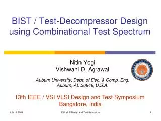 BIST / Test-Decompressor Design using Combinational Test Spectrum