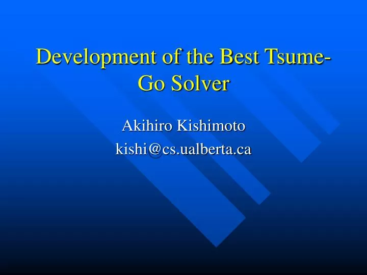 development of the best tsume go solver