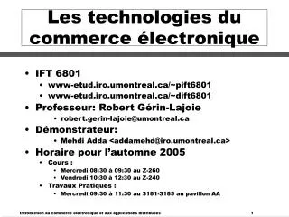 les technologies du commerce lectronique