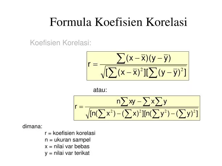 formula koefisien korelasi