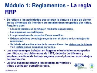 m dulo 1 reglamentos la regla rrp