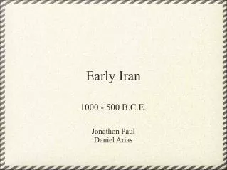 Early Iran