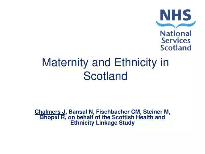 maternity and ethnicity in scotland