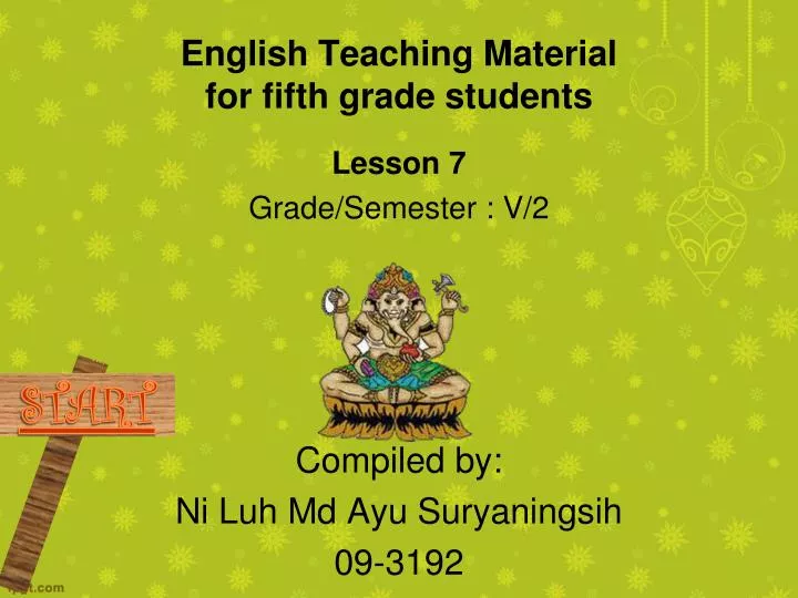 english teaching material for fifth grade students