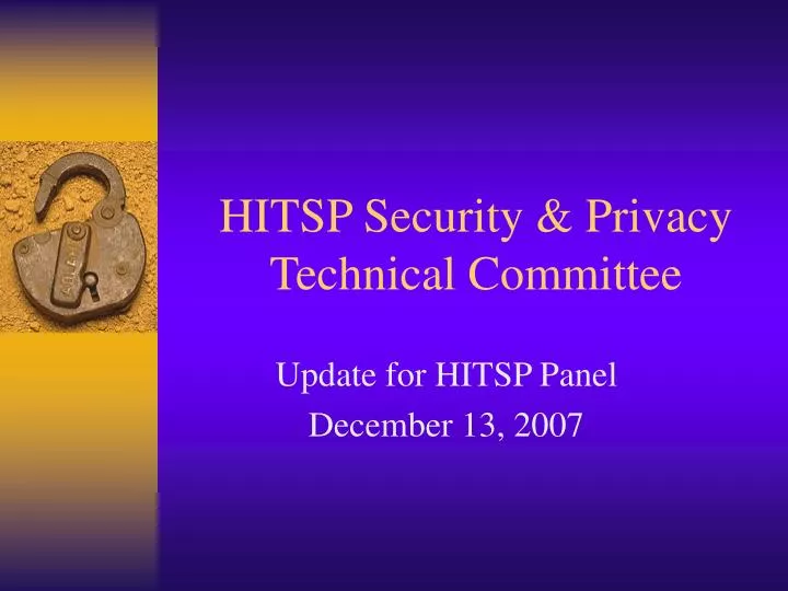 hitsp security privacy technical committee