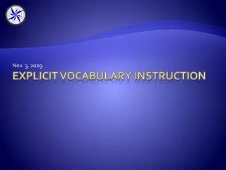 Explicit vocabulary Instruction