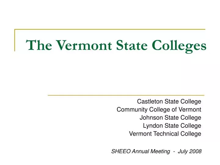 the vermont state colleges