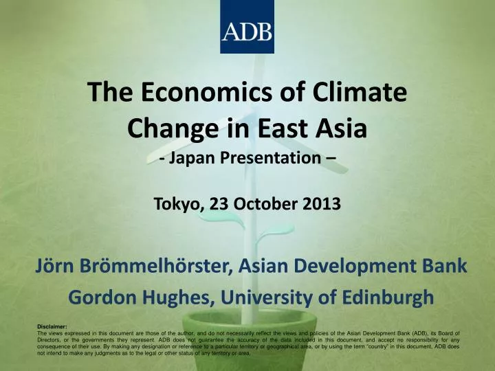 the economics of climate change in east asia japan presentation tokyo 23 october 2013