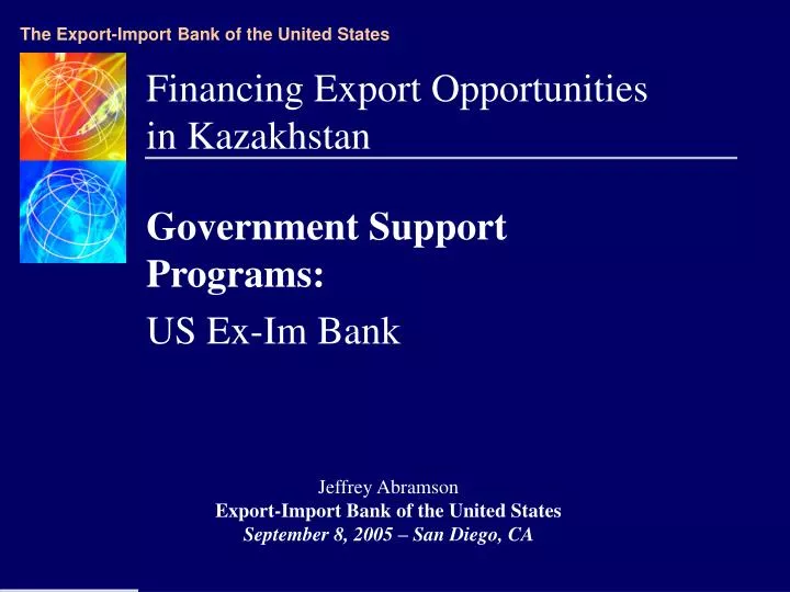 financing export opportunities in kazakhstan