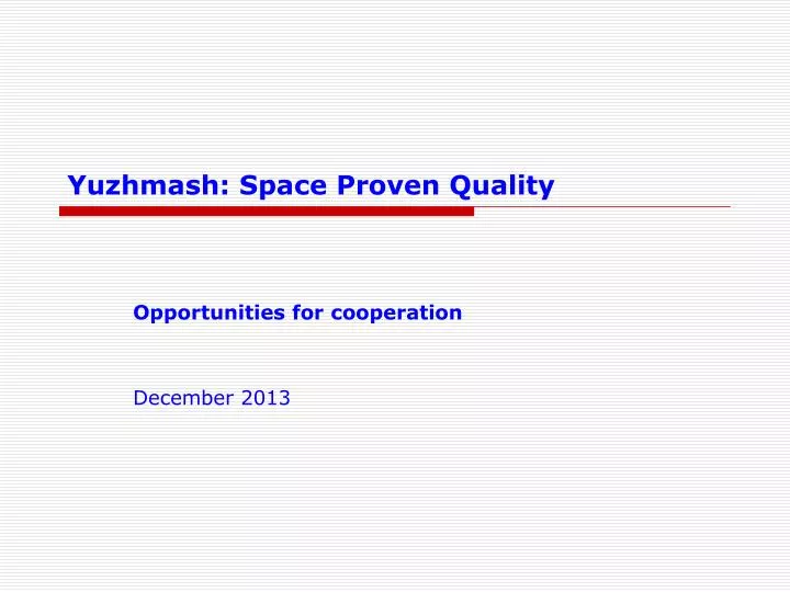 yuzhmash space proven quality