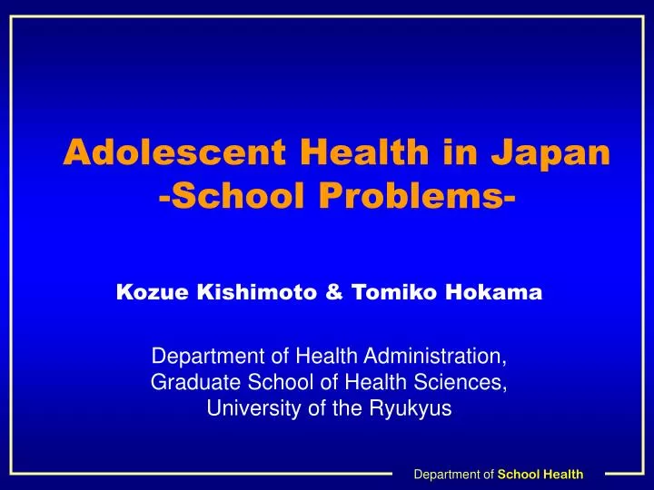 adolescent health in japan school problems