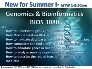 Genomics &amp; Bioinformatics BIOS 3080