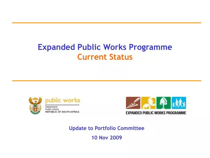 expanded public works programme current status