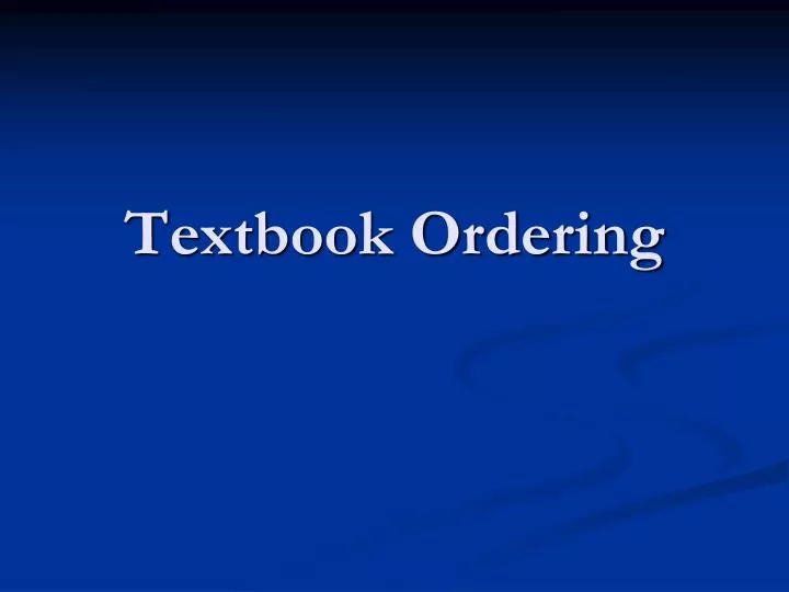 textbook ordering