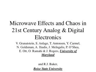 Microwave Effects and Chaos in 21st Century Analog &amp; Digital Electronics