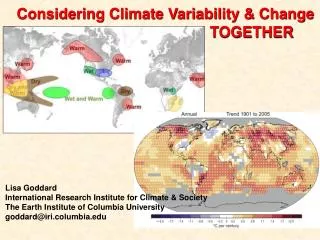 Considering Climate Variability &amp; Change 					 TOGETHER