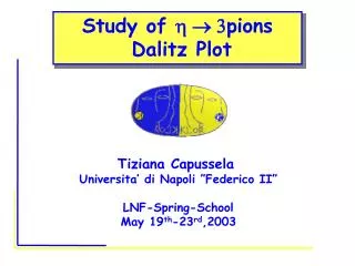Study of h ? 3 pions Dalitz Plot