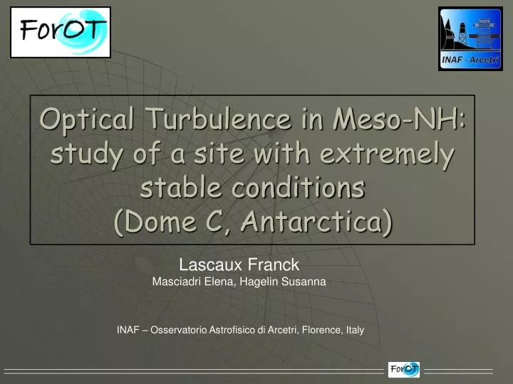 optical turbulence in meso nh study of a site with extremely stable conditions dome c antarctica