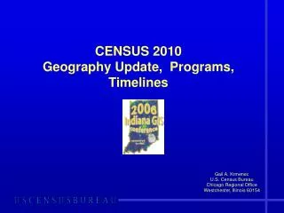 CENSUS 2010 Geography Update, Programs, Timelines