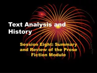 Text Analysis and History