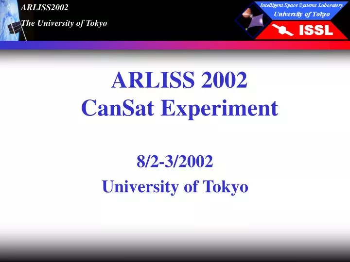 arliss 2002 cansat experiment