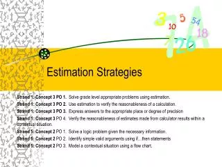Estimation Strategies