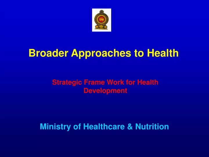 ministry of healthcare nutrition