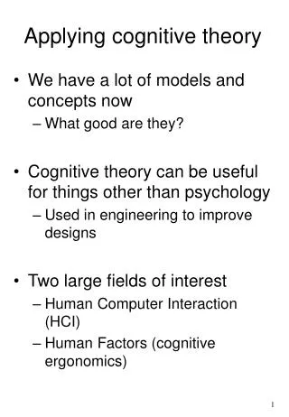 Applying cognitive theory