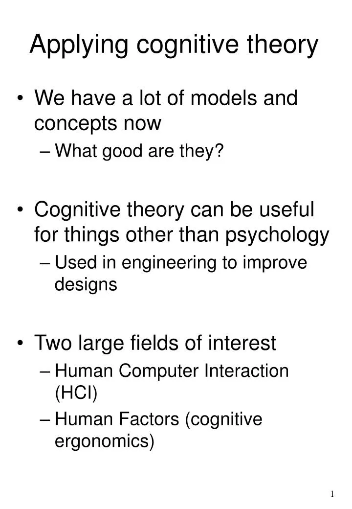 applying cognitive theory