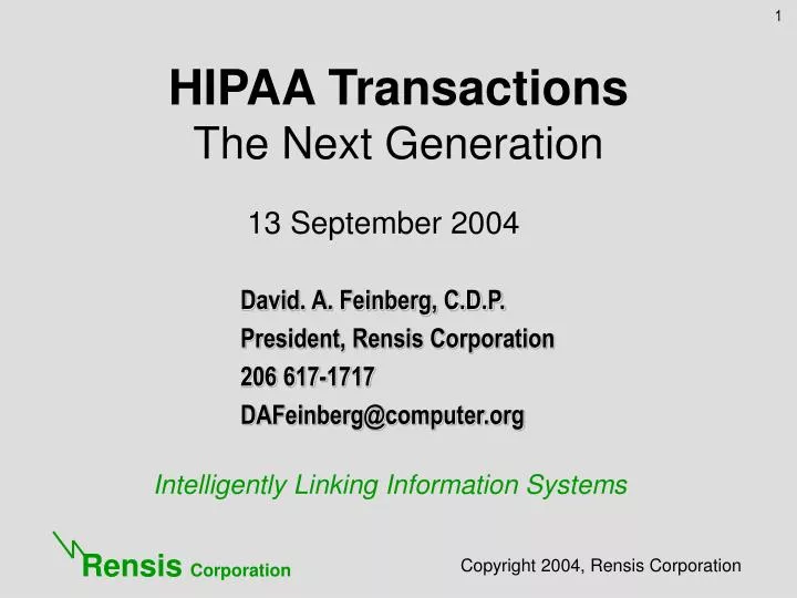 hipaa transactions the next generation