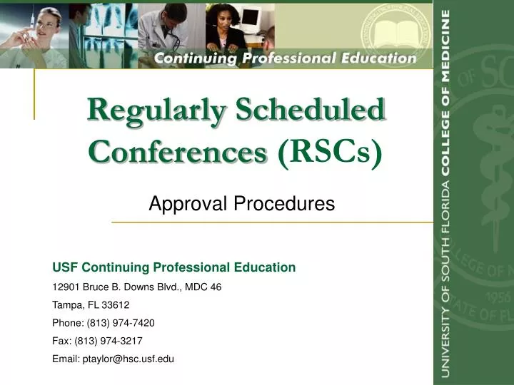 regularly scheduled conferences rscs