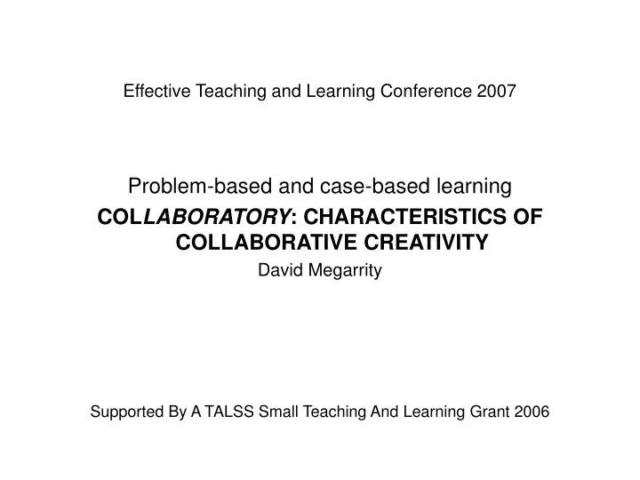 effective teaching and learning conference 2007