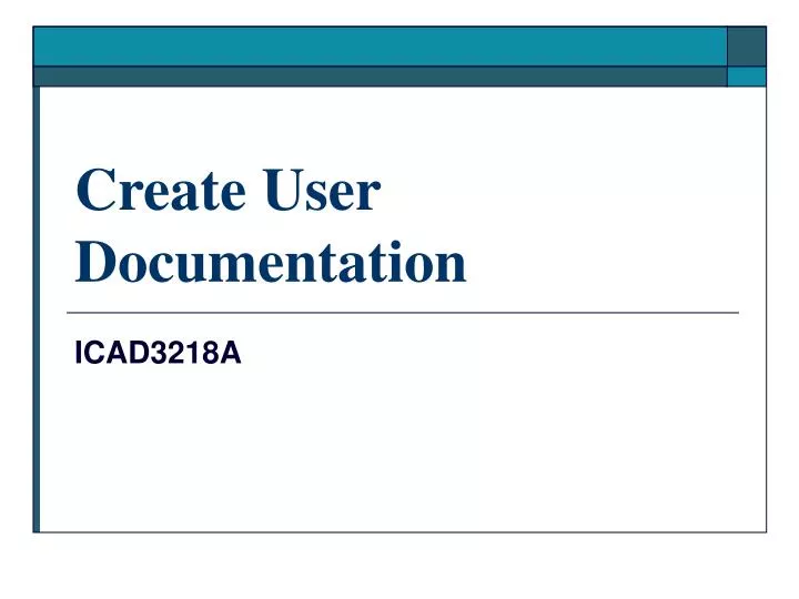 create user documentation