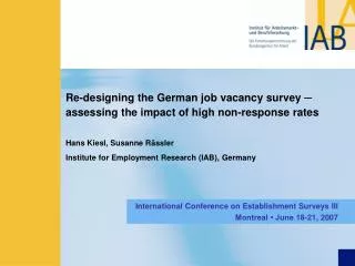 Re-designing the German job vacancy survey ? assessing the impact of high non-response rates