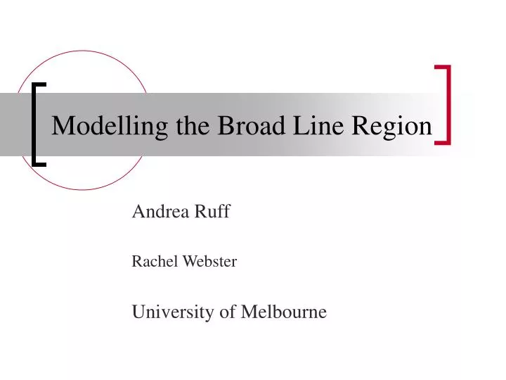 modelling the broad line region
