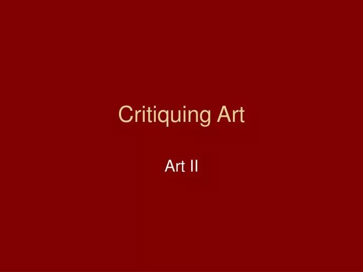 critiquing art