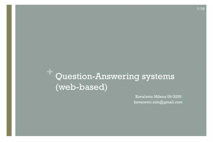 question answering systems web based