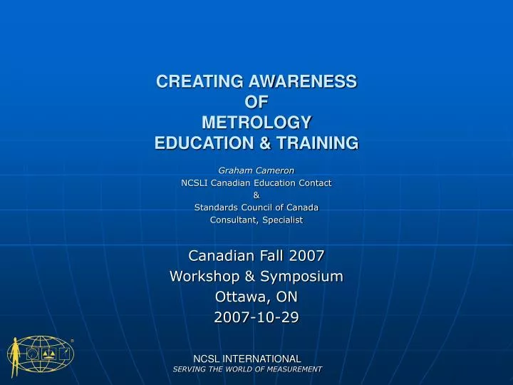 creating awareness of metrology education training