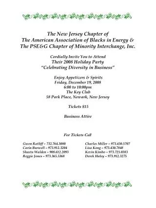 The New Jersey Chapter of The American Association of Blacks in Energy &amp;