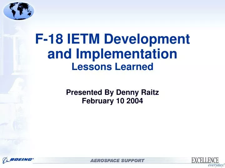 f 18 ietm development and implementation lessons learned