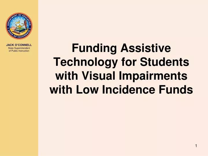 funding assistive technology for students with visual impairments with low incidence funds