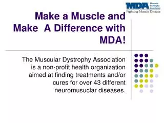 Make a Muscle and Make A Difference with MDA!