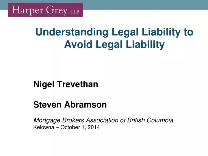 understanding legal liability to avoid legal liability