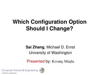 Which Configuration Option Should I Change?